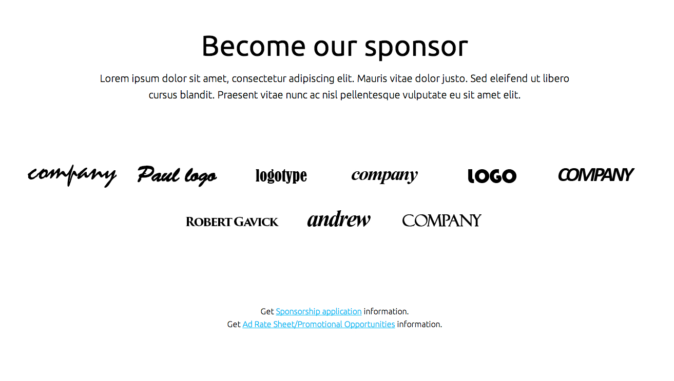 Sponsors screen